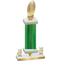 Premium Single Green Carbon Fiber Year Football Trophy