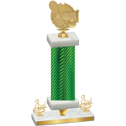 Premium Single Green Carbon Fiber Third Place Tennis Trophy