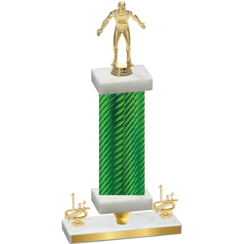 Premium Single Green Carbon Fiber First Place Wrestling Trophy