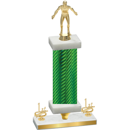 Premium Single Green Carbon Fiber First Place Wrestling Trophy