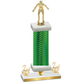 Premium Single Green Carbon Fiber Second Place Wrestling Trophy