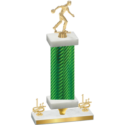 Premium Single Green Carbon Fiber First Place Bowling Trophy