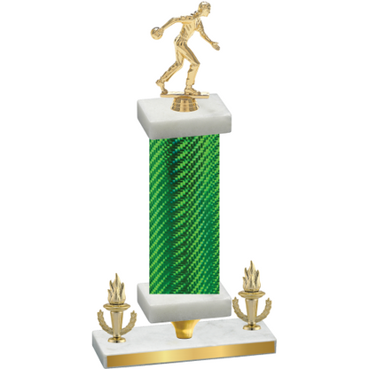 Premium Single Green Carbon Fiber Victory Bowling Trophy