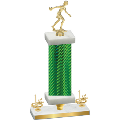 Premium Single Green Carbon Fiber First Place Bowling Trophy