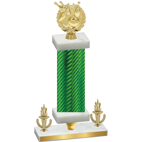 Premium Single Green Carbon Fiber Victory Bowling Trophy