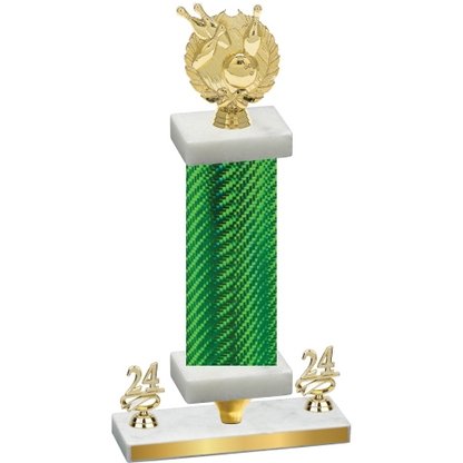 Premium Single Green Carbon Fiber Year Bowling Trophy