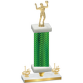 Premium Single Green Carbon Fiber First Place Volleyball Trophy