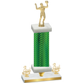 Premium Single Green Carbon Fiber Third Place Volleyball Trophy