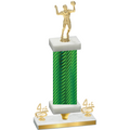 Premium Single Green Carbon Fiber Fourth Place Volleyball Trophy