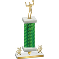 Premium Single Green Carbon Fiber Year Volleyball Trophy