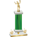 Premium Single Green Carbon Fiber First Place Volleyball Trophy