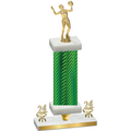 Premium Single Green Carbon Fiber Year Volleyball Trophy
