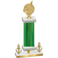 Premium Single Green Carbon Fiber Victory Volleyball Trophy