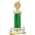 Premium Single Green Carbon Fiber Year Volleyball Trophy