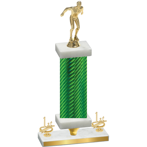 Premium Single Green Carbon Fiber First Place Swimming Trophy