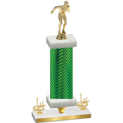 Premium Single Green Carbon Fiber First Place Swimming Trophy