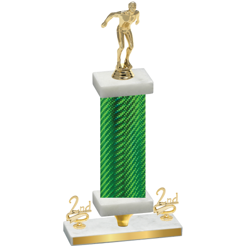 Premium Single Green Carbon Fiber Second Place Swimming Trophy