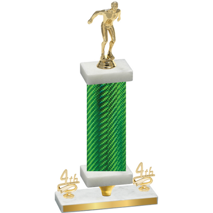 Premium Single Green Carbon Fiber Fourth Place Swimming Trophy