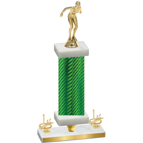Premium Single Green Carbon Fiber First Place Tennis Trophy