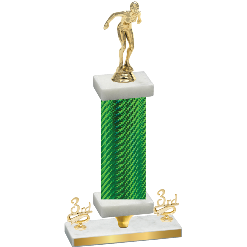 Premium Single Green Carbon Fiber Third Place Tennis Trophy