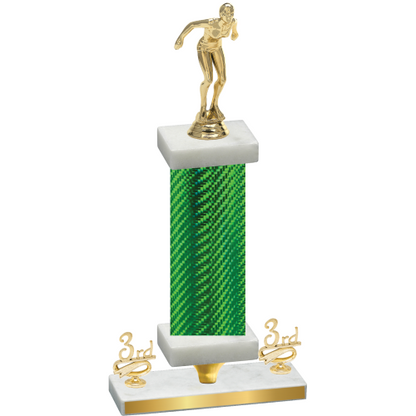 Premium Single Green Carbon Fiber Third Place Tennis Trophy