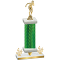 Premium Single Green Carbon Fiber Fourth Place Tennis Trophy