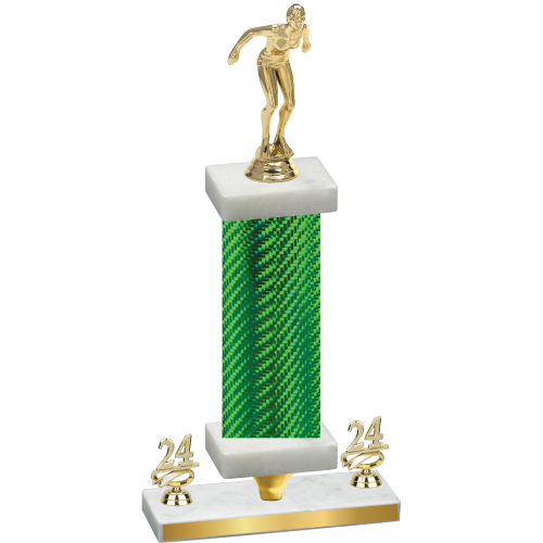 Premium Single Green Carbon Fiber Year Tennis Trophy
