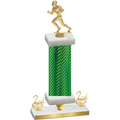 Premium Single Green Carbon Fiber Second Place Football Trophy