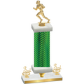 Premium Single Green Carbon Fiber Third Place Football Trophy