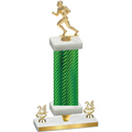 Premium Single Green Carbon Fiber Year Football Trophy