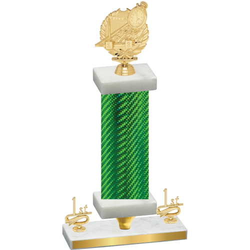 Premium Single Green Carbon Fiber First Place Swimming Trophy