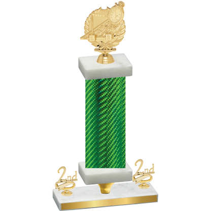 Premium Single Green Carbon Fiber Second Place Swimming Trophy