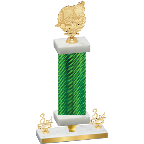 Premium Single Green Carbon Fiber Third Place Swimming Trophy