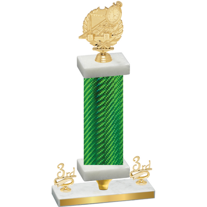 Premium Single Green Carbon Fiber Third Place Swimming Trophy
