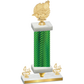 Premium Single Green Carbon Fiber Fourth Place Swimming Trophy