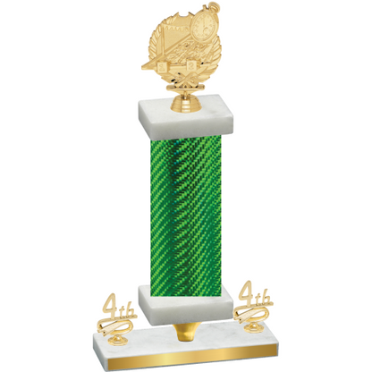 Premium Single Green Carbon Fiber Fourth Place Swimming Trophy