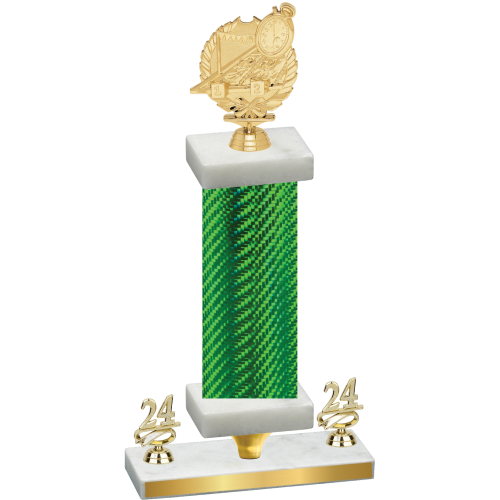 Premium Single Green Carbon Fiber Year Swimming Trophy