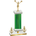 Premium Single Green Carbon Fiber Victory Cheerleading Trophy