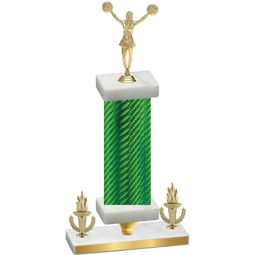 Premium Single Green Carbon Fiber Victory Cheerleading Trophy