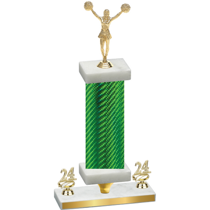 Premium Single Green Carbon Fiber Year Cheerleading Trophy