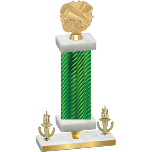 Premium Single Green Carbon Fiber Victory Cheerleading Trophy