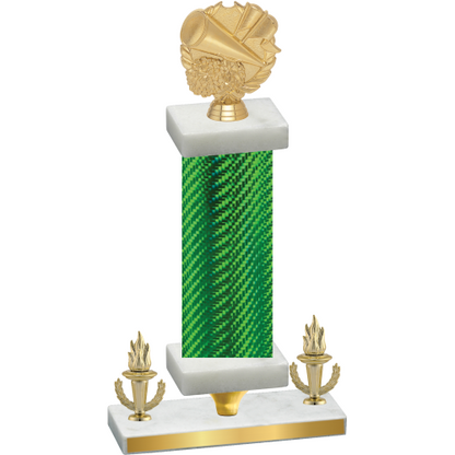 Premium Single Green Carbon Fiber Victory Cheerleading Trophy