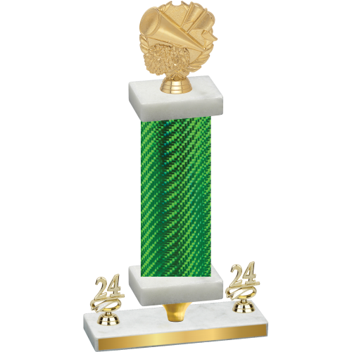 Premium Single Green Carbon Fiber Year Cheerleading Trophy