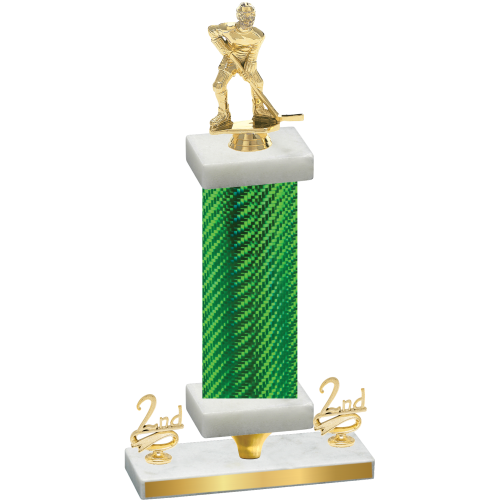 Premium Single Green Carbon Fiber Second Place Hockey Trophy