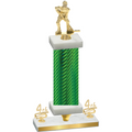 Premium Single Green Carbon Fiber Fourth Place Hockey Trophy
