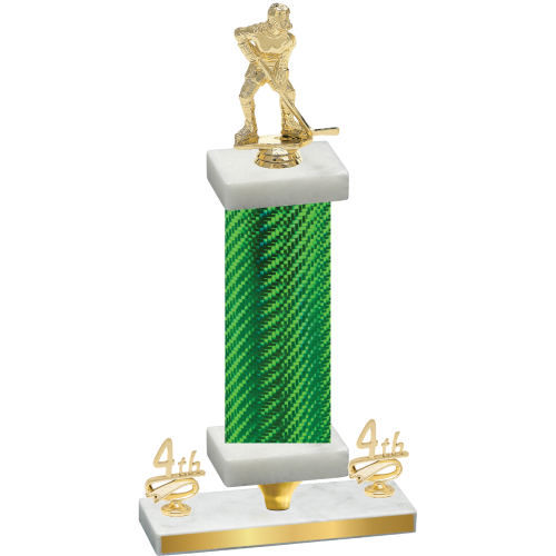 Premium Single Green Carbon Fiber Fourth Place Hockey Trophy