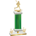 Premium Single Green Carbon Fiber Second Place Lacrosse Trophy