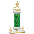 Premium Single Green Carbon Fiber Third Place Lacrosse Trophy