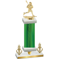Premium Single Green Carbon Fiber Victory Lacrosse Trophy
