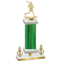 Premium Single Green Carbon Fiber Victory Lacrosse Trophy